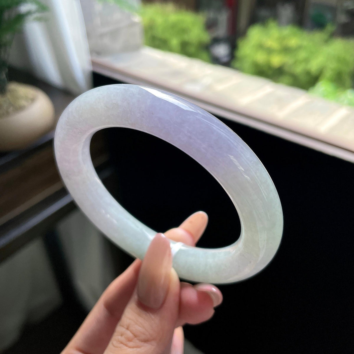 细糯种春彩圆条 56.4圈 天然缅甸A货翡翠（yc693137）