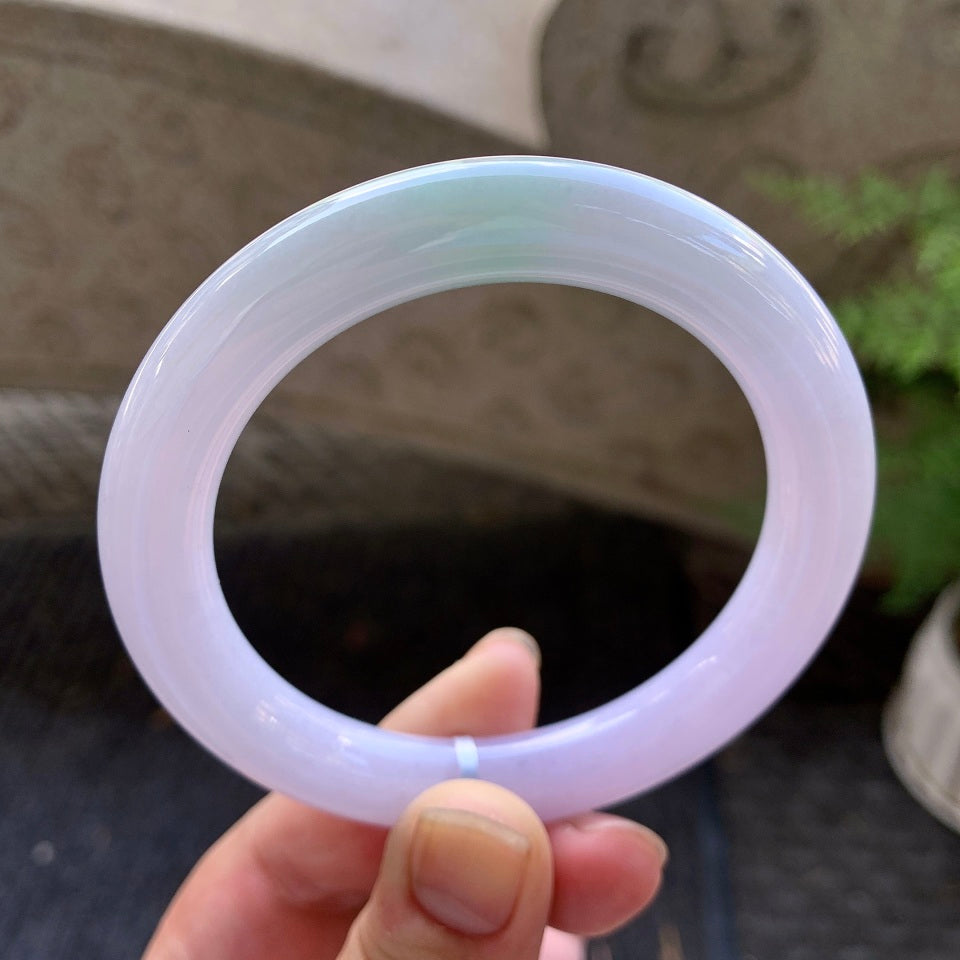 糯化淡春彩圆条手镯（56.6mm）（yc029136）