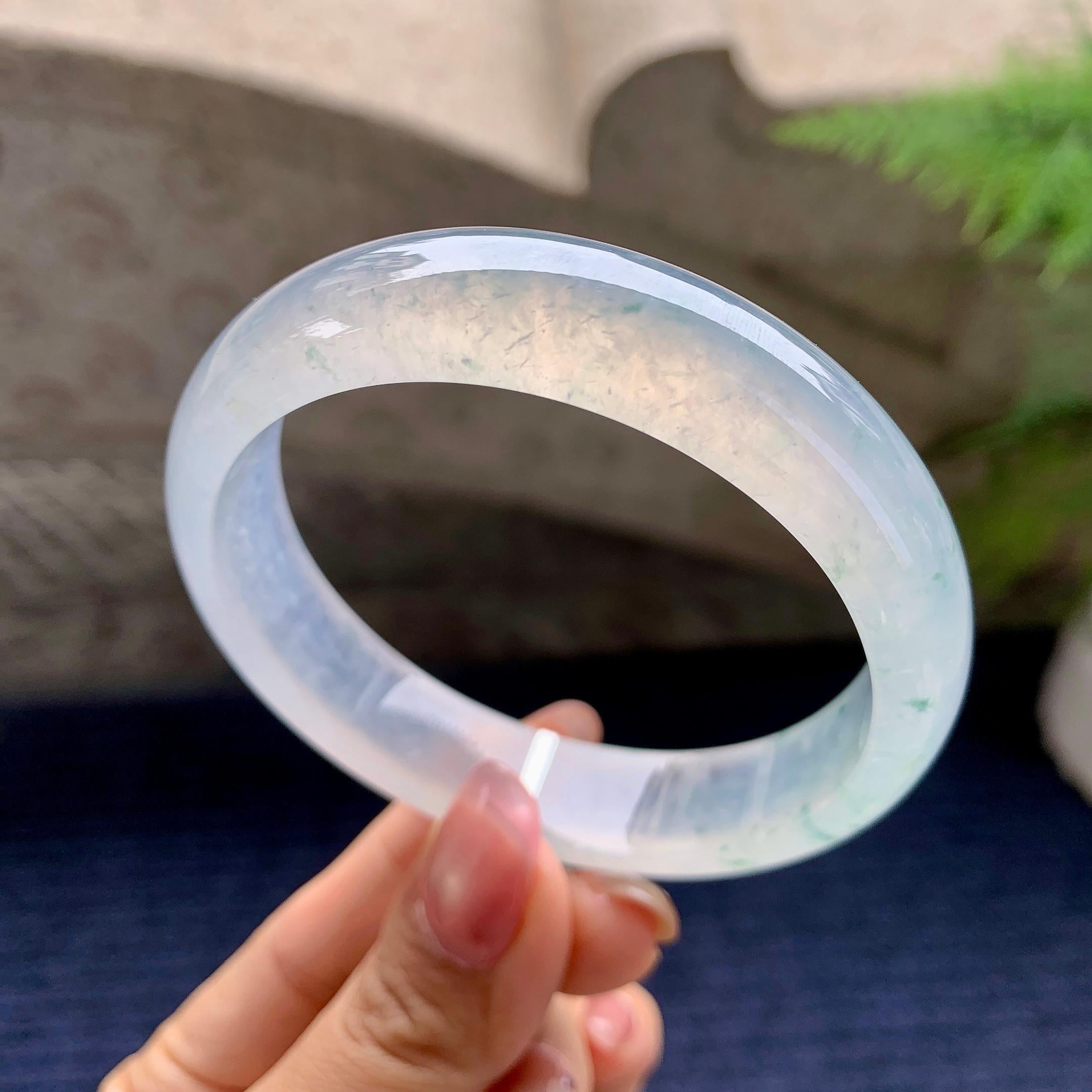 冰种飘花平安镯（58.2mm）（yc281524）