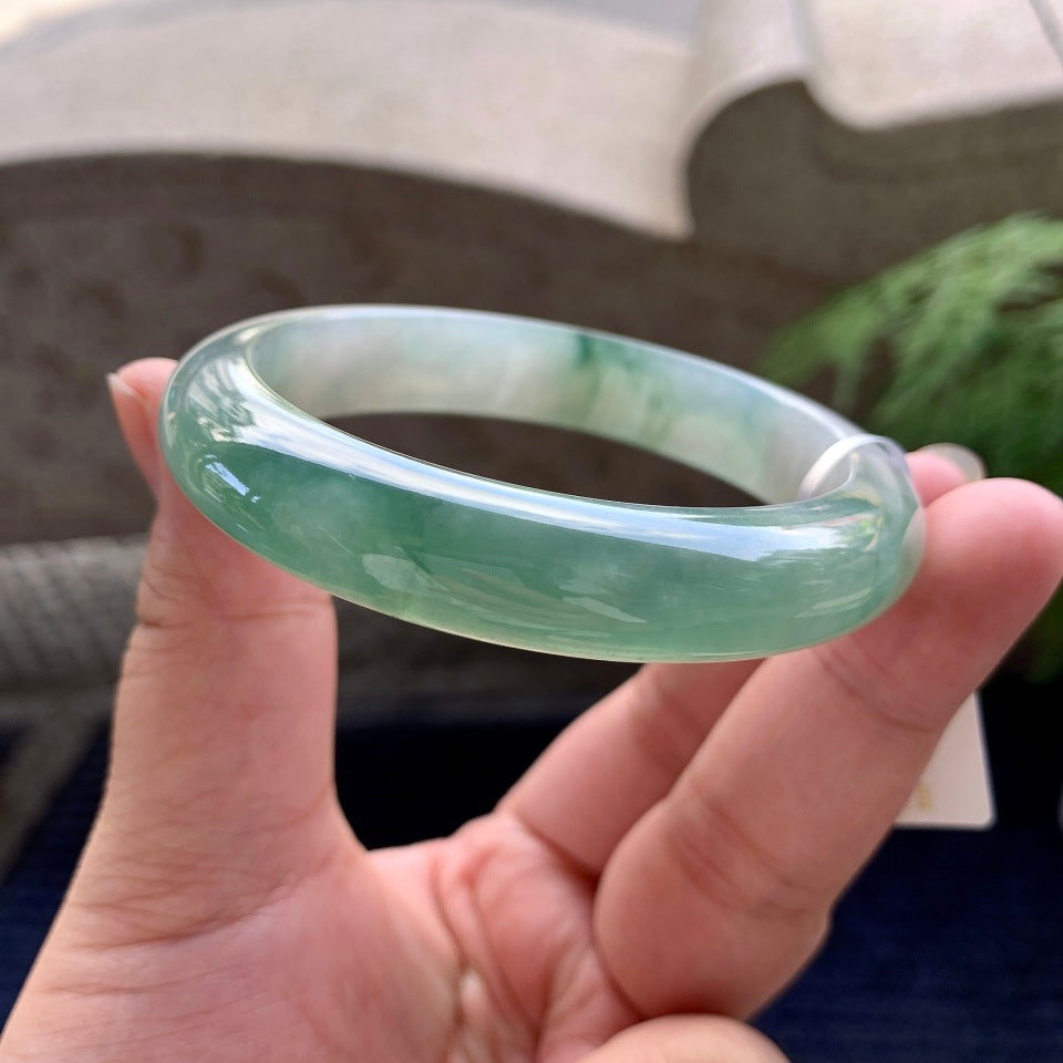 糯冰种飘花平安镯（58mm）（yc117260）