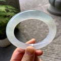 糯冰白月光圆条手镯（57.5mm）（yc057356）