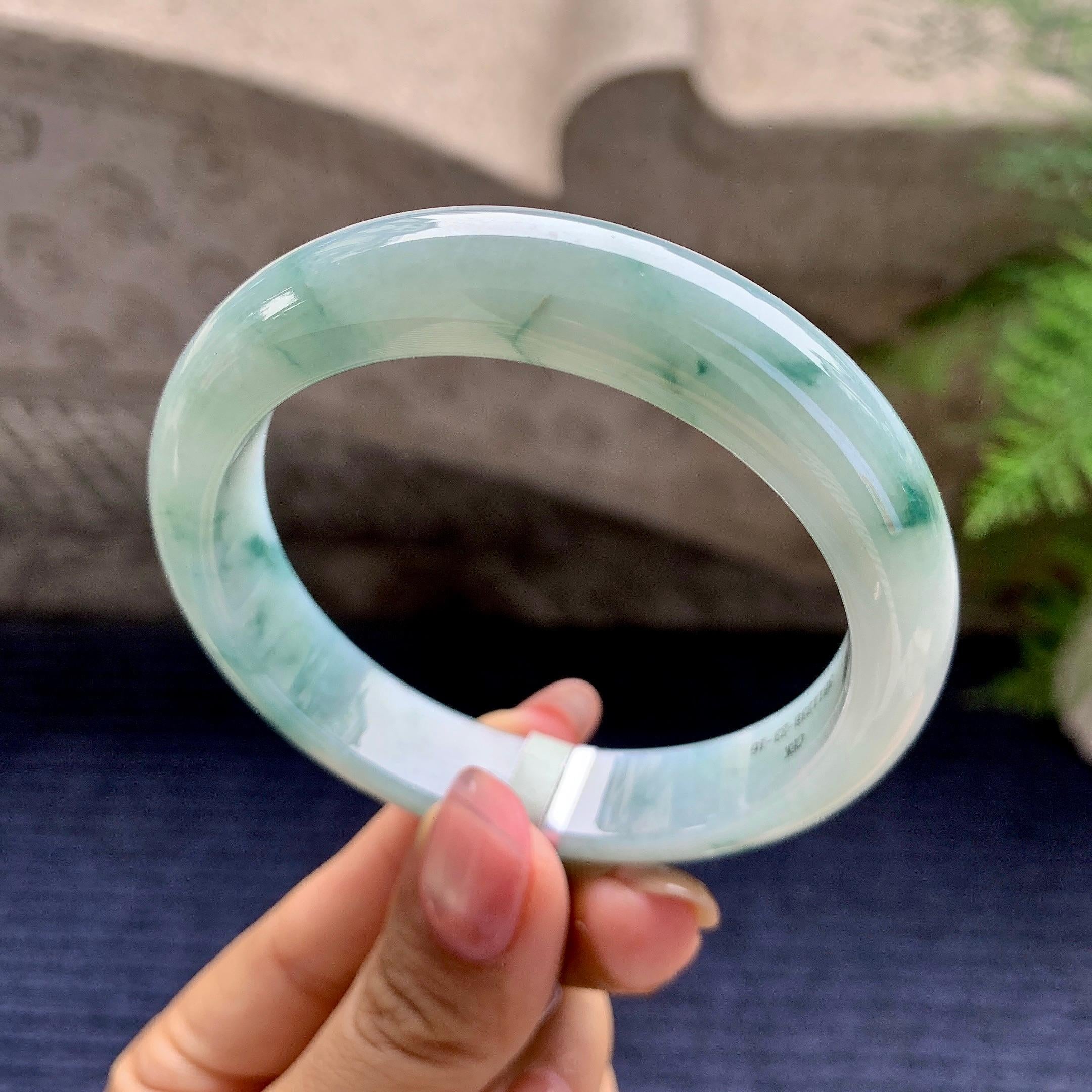 细糯种飘花平安镯（57mm）（yc280867）