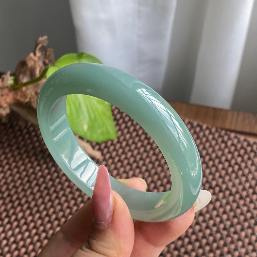 细糯种湖水绿正圈手镯（56）（yc280816）