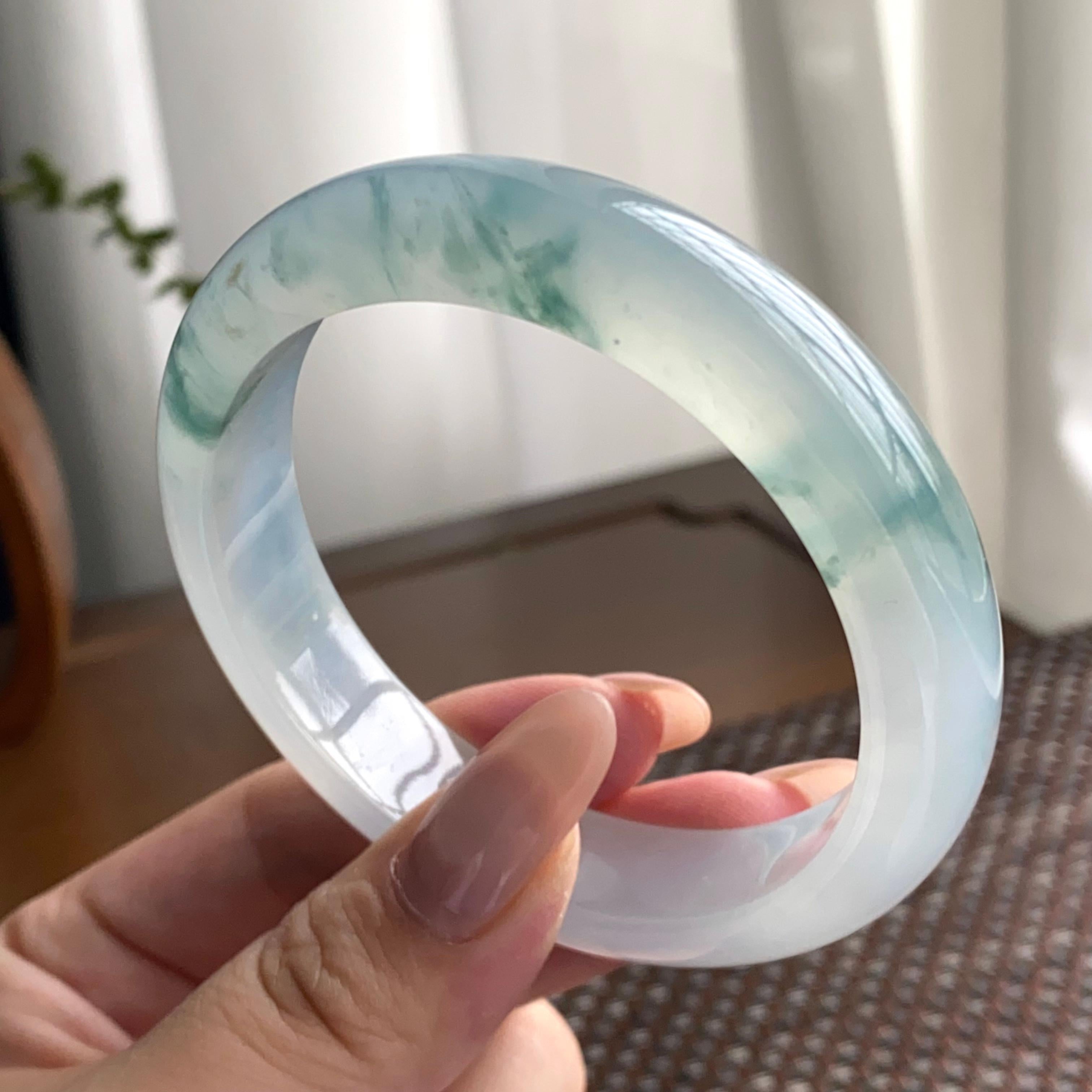 冰种飘花平安镯（57圈）（yc247430）