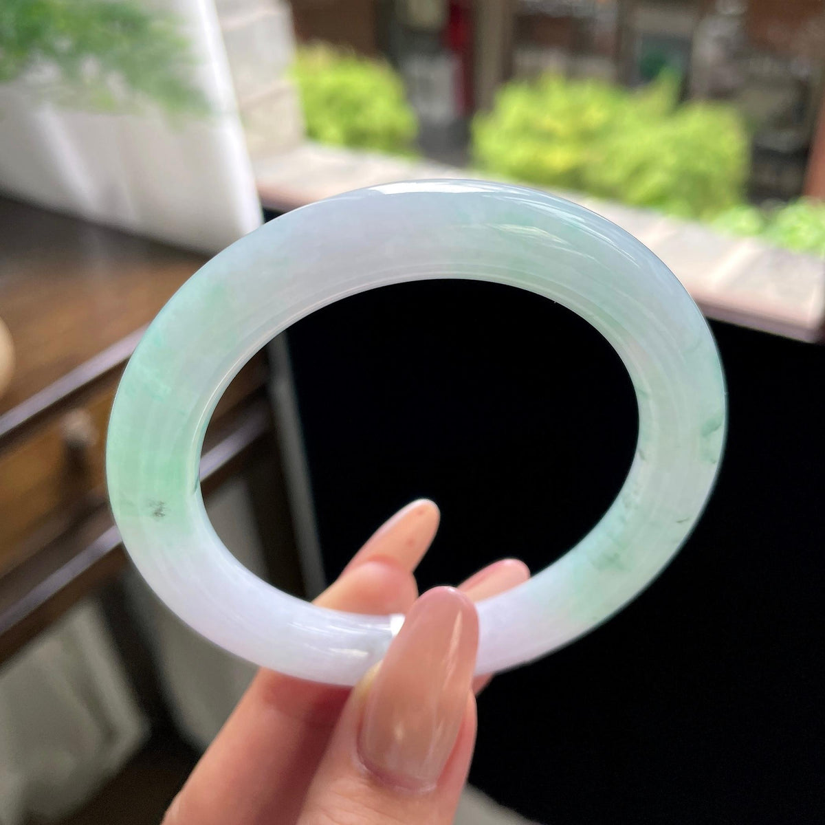 细糯种幻彩飘花圆条 55.5圈 天然缅甸A货翡翠（yc703279）
