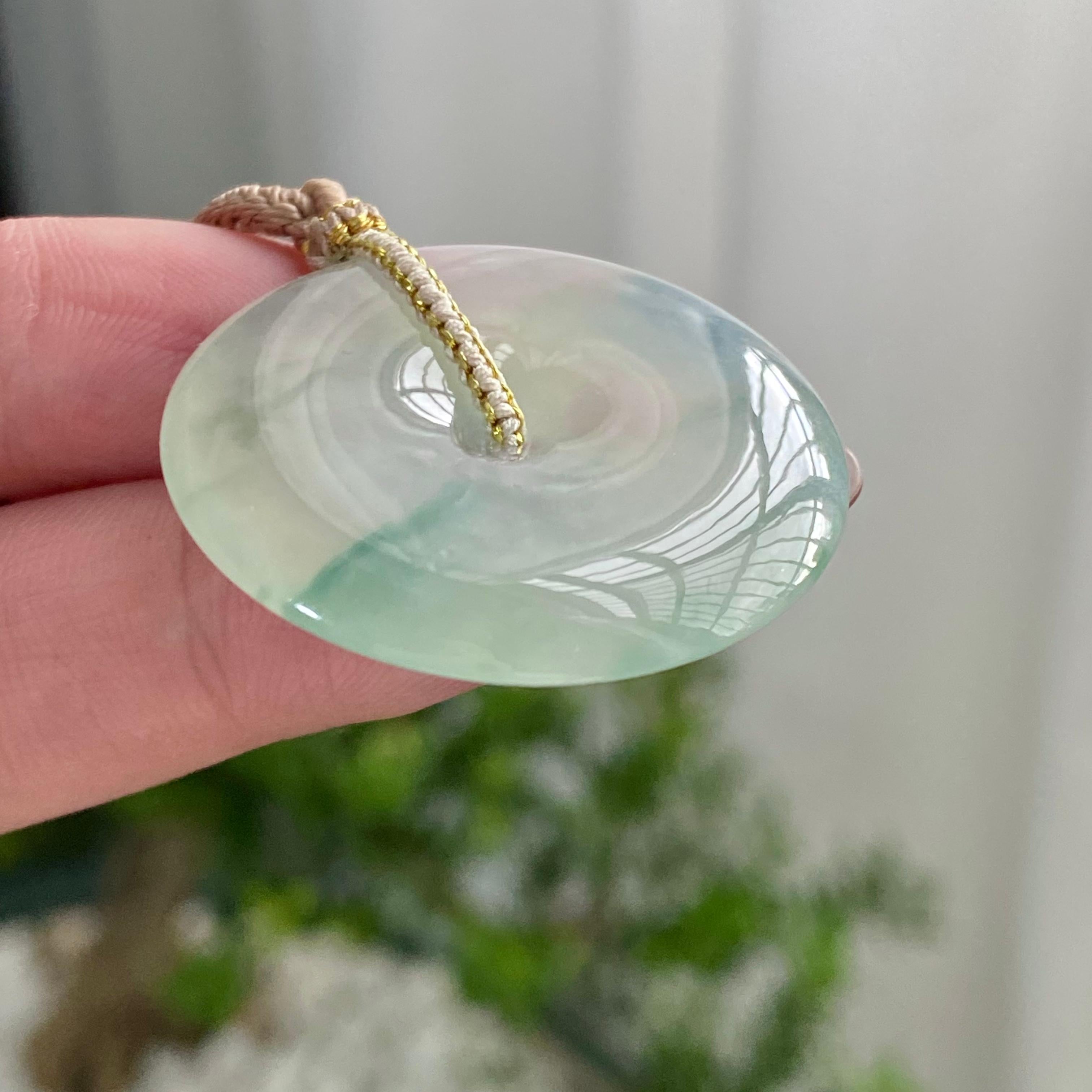 冰种飘花平安扣吊坠（yc200180）