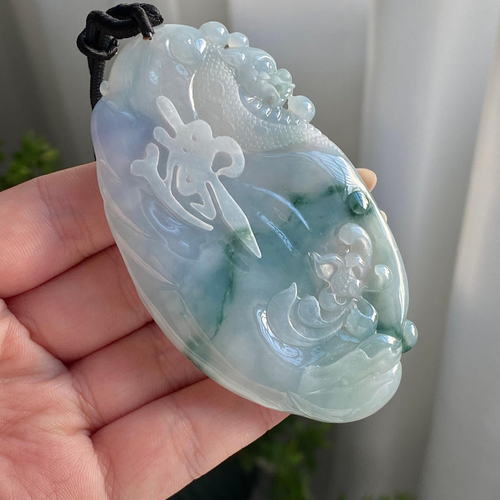 细糯种春彩神龙护主牌吊坠（yc214709）