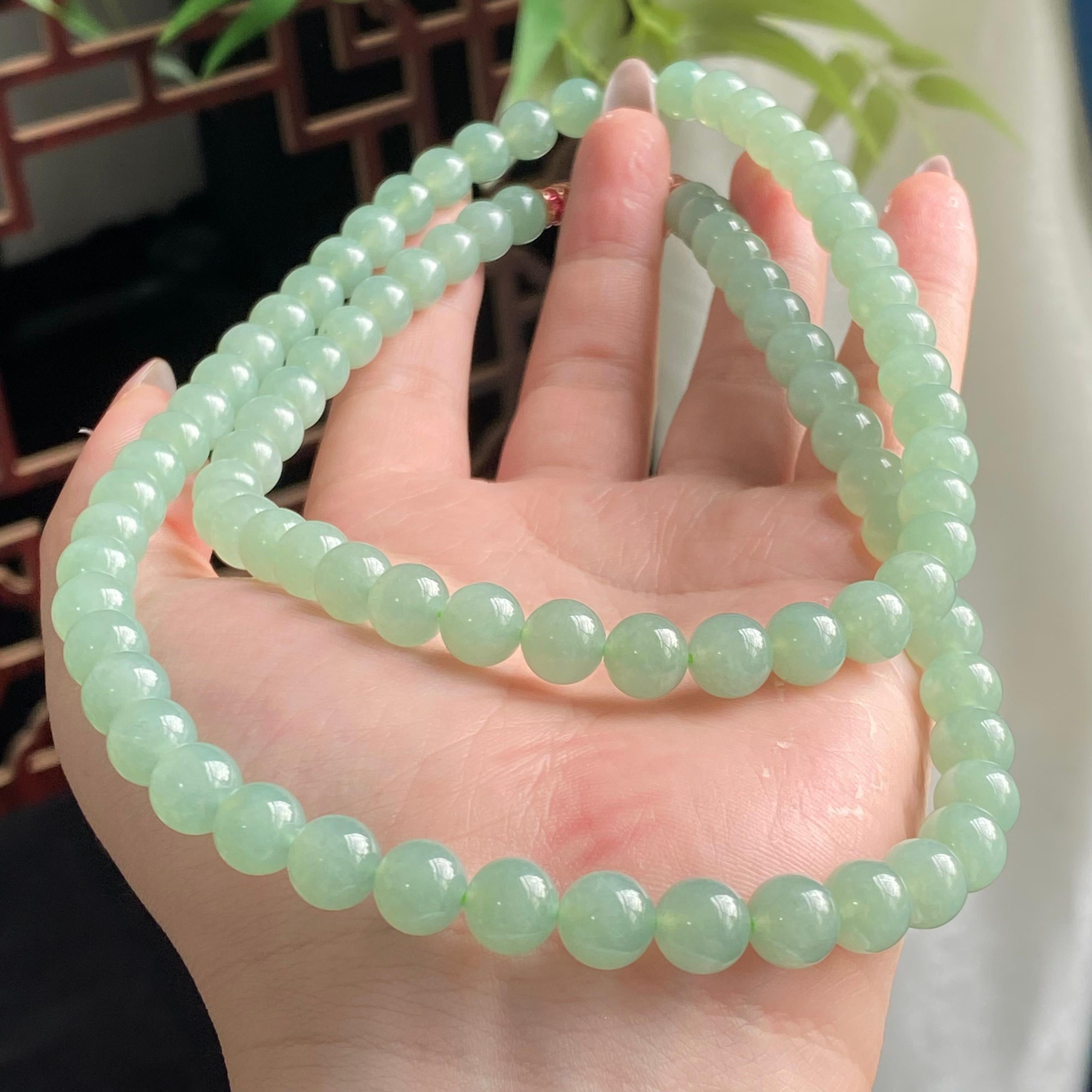 冰种晴底珠链（88颗）（yc196115）