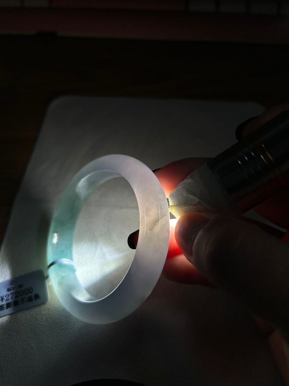 糯冰种紫罗兰飘花平安镯（52.8mm）（yc173916）