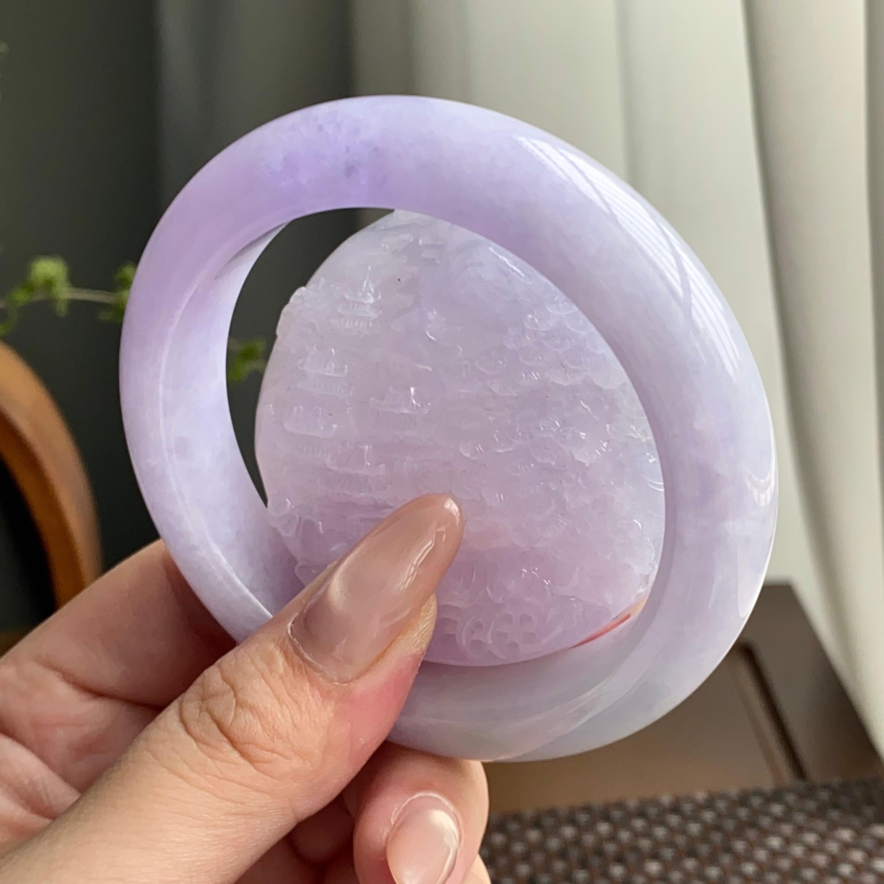 细糯种春彩平安镯山水牌套装（57圈）（yc247641）