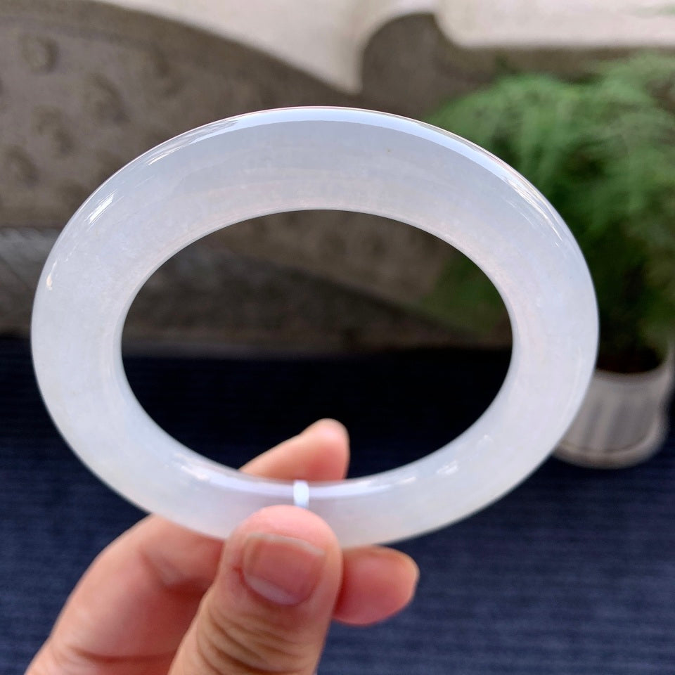 冰种无色圆条手镯（56.4mm）（yc079660）