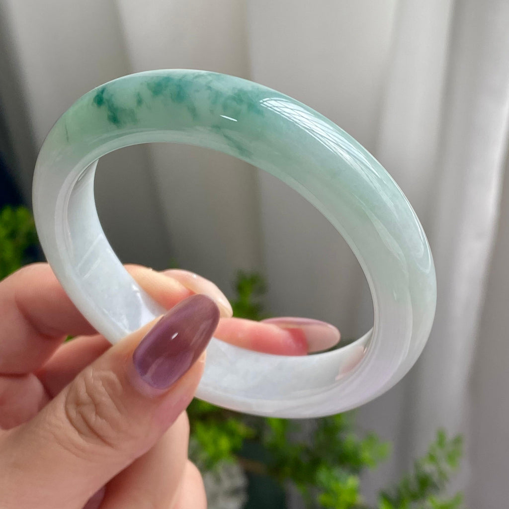 细糯种蓝底飘花平安镯（58圈）（yc201916）