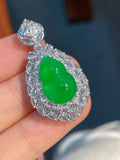 阳绿葫芦吊坠 完美 18k金镶嵌 （wg0028981）