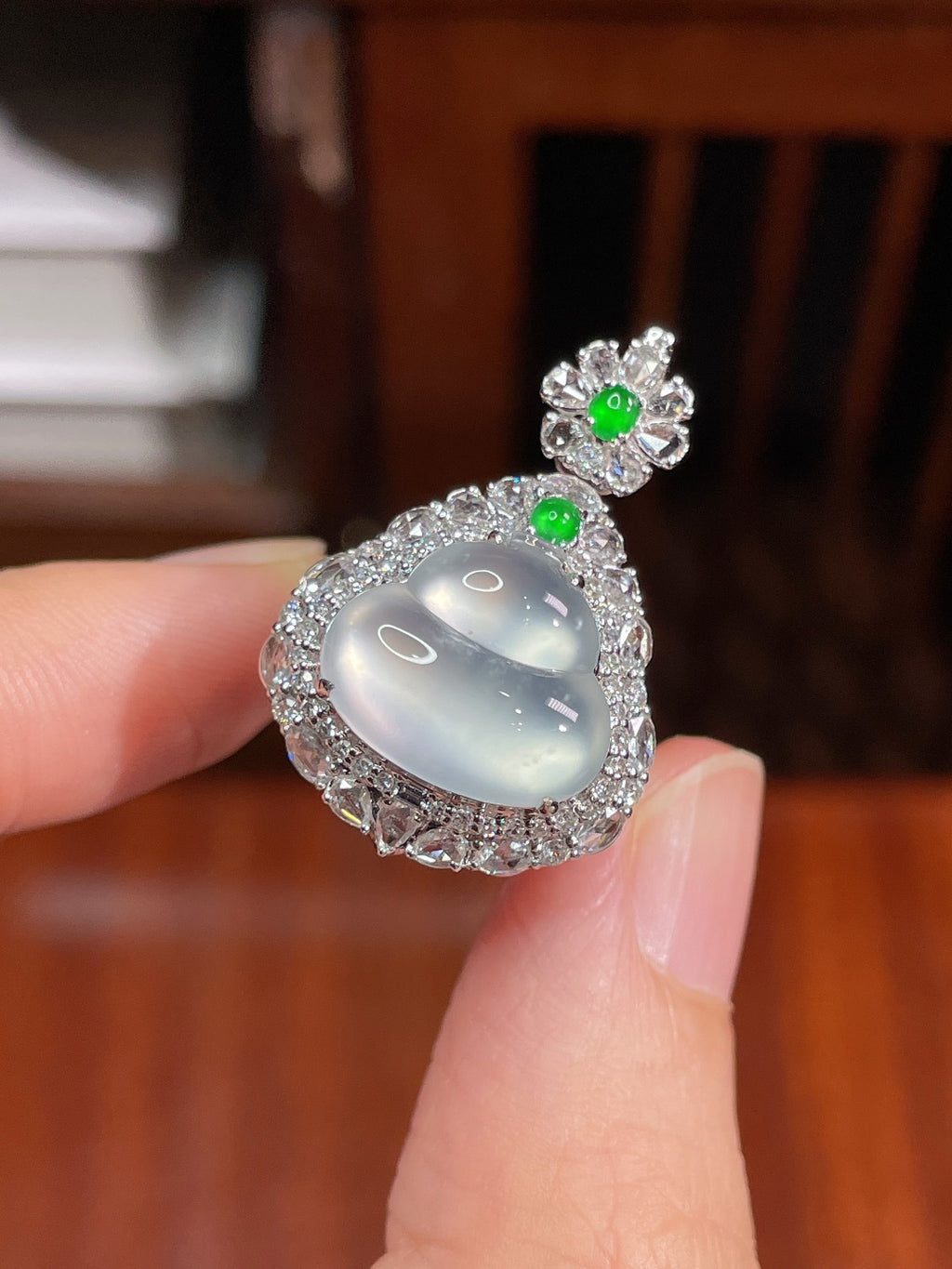 高冰葫芦戒指+高冰葫芦吊坠（两用款） 完美 （wg0028959）