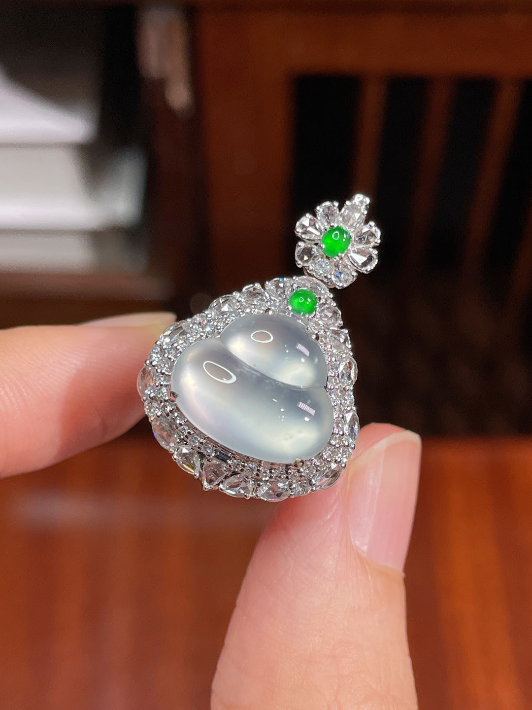 高冰葫芦戒指+高冰葫芦吊坠（两用款） 完美 （wg0028959）