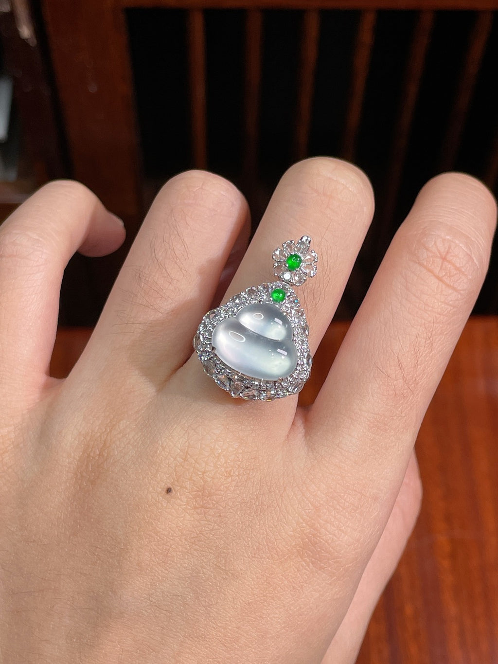 高冰葫芦戒指+高冰葫芦吊坠（两用款） 完美 （wg0028959）
