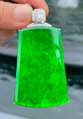 满绿无事牌 素面朝天，玉中极简 （wg0031124）