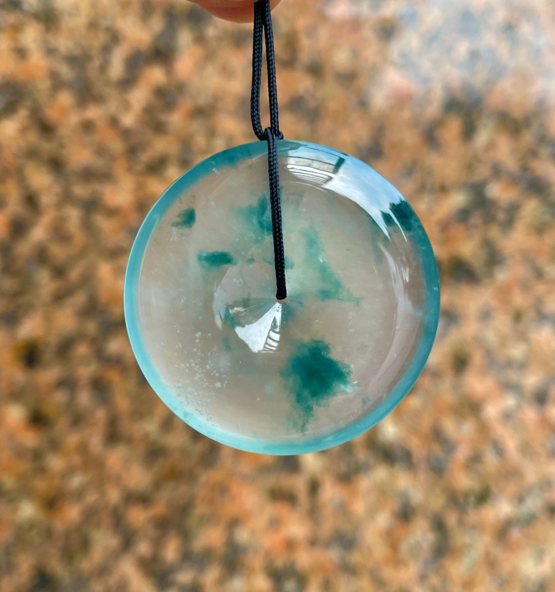 飘花平安扣 冰透纯净 （wg0031354）