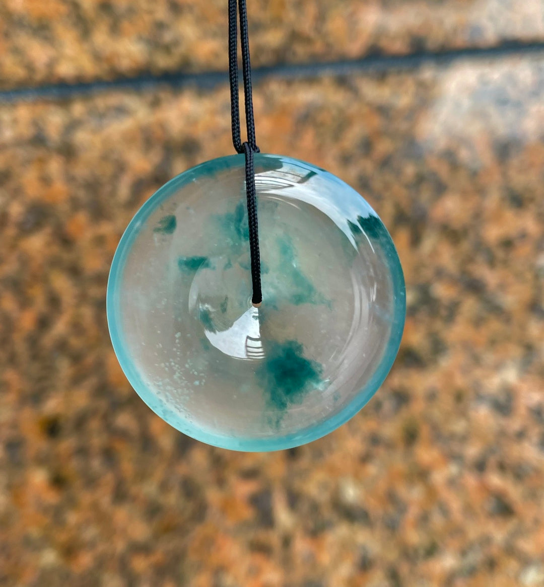 飘花平安扣 冰透纯净 （wg0031354）