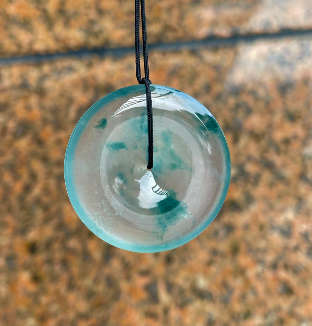 飘花平安扣 冰透纯净 （wg0031354）