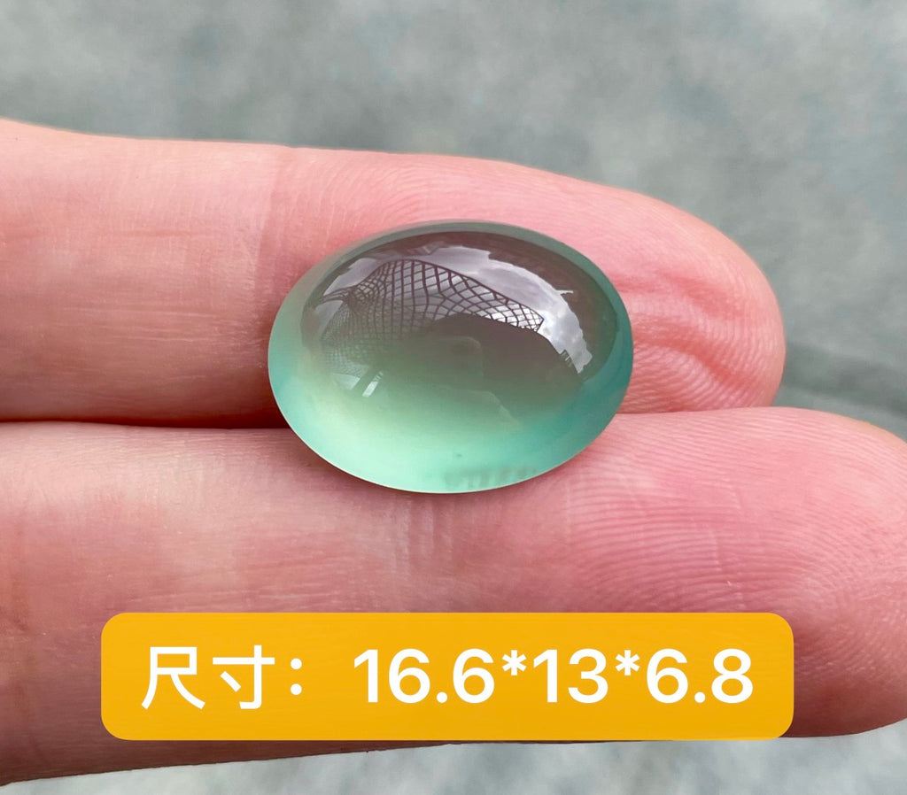 天空蓝蛋面 方寸裸石，盛下整片晴空 冰润天青蛋面，（wg0031928）