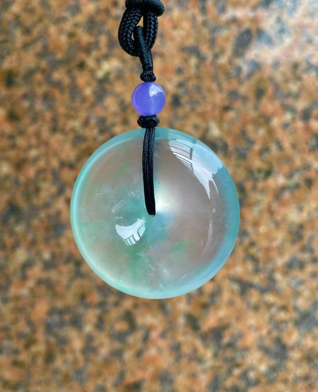 肥扣 飘绿翡翠平安扣（wg0031923）