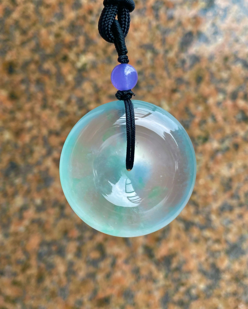 肥扣 飘绿翡翠平安扣（wg0031923）