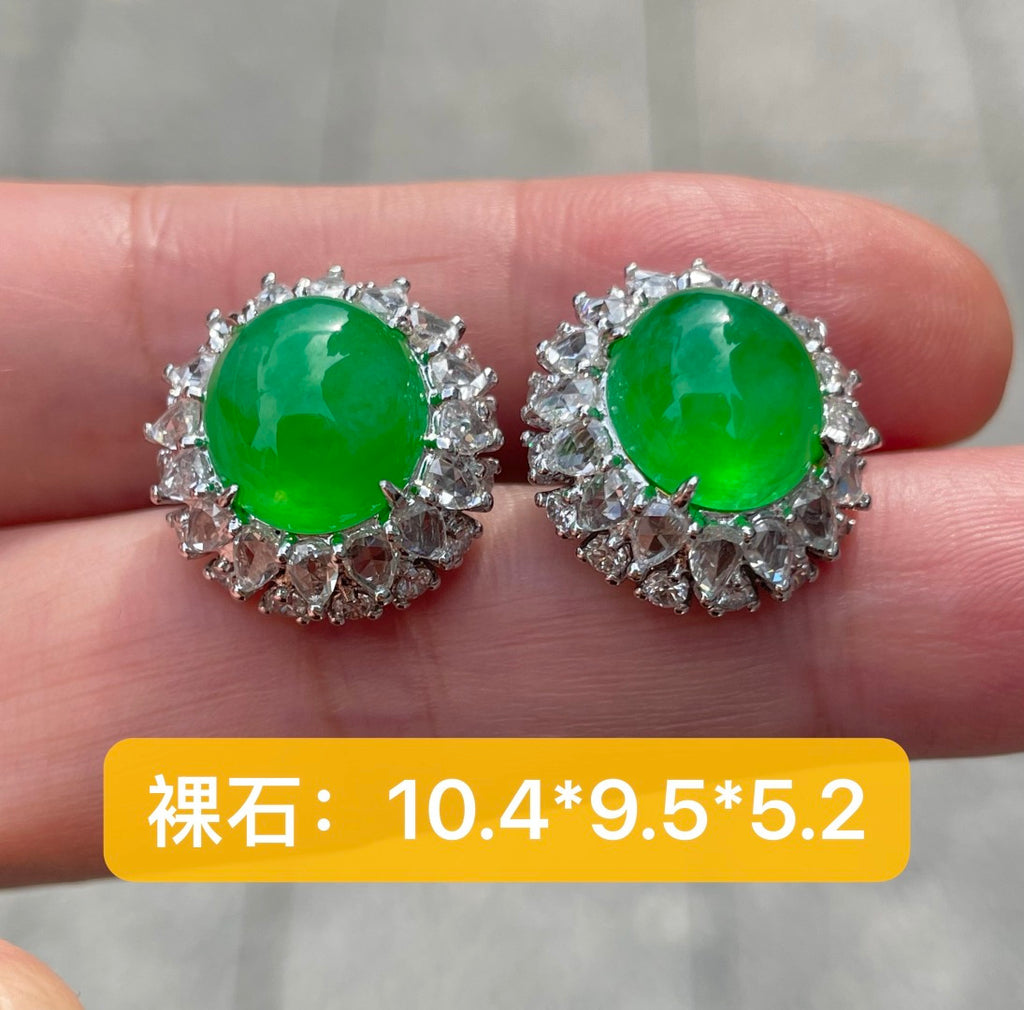 绿耳钉 一抹翠韵，落于耳畔。 （wg0032310）