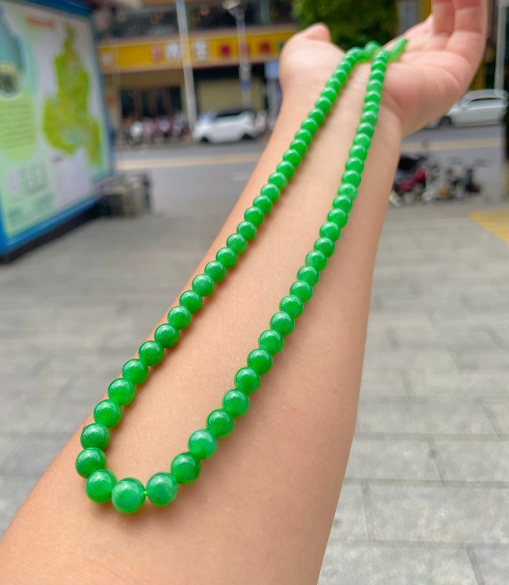 绿珠链 圆圆满满，珠串环于手腕，祈愿岁岁无忧，福运连绵。（wg0032307）