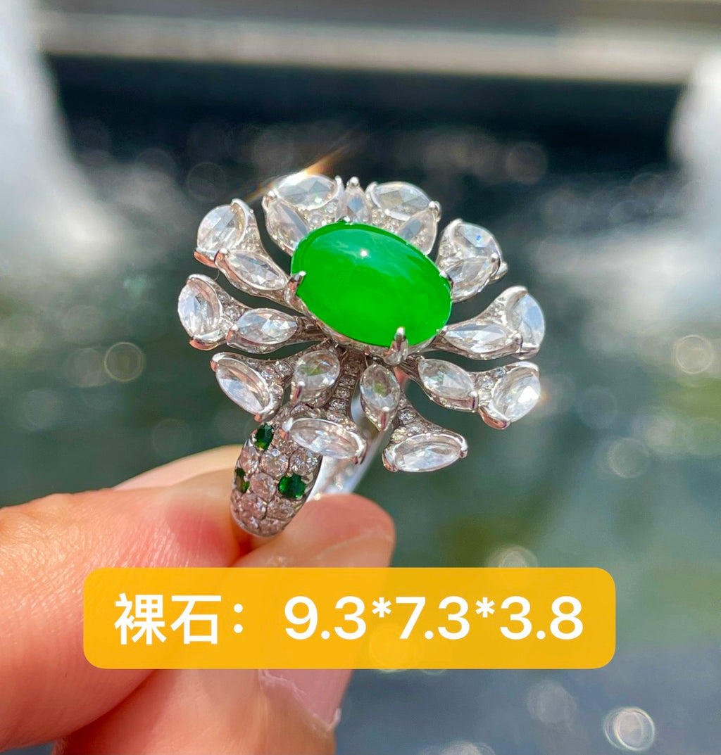 绿蛋戒指 翠落玉戒，岁岁圆满 （wg0032632）