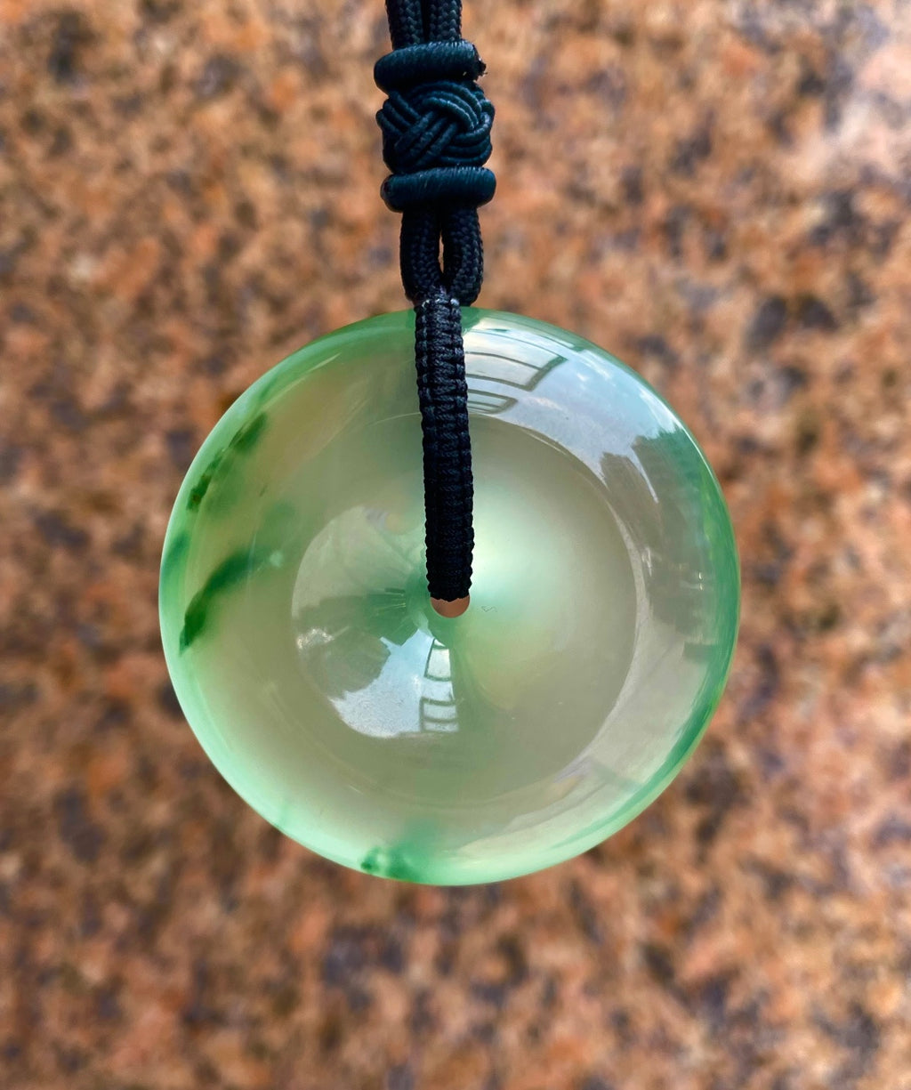高冰种晴水飘花平安扣挂件（wg0032629）