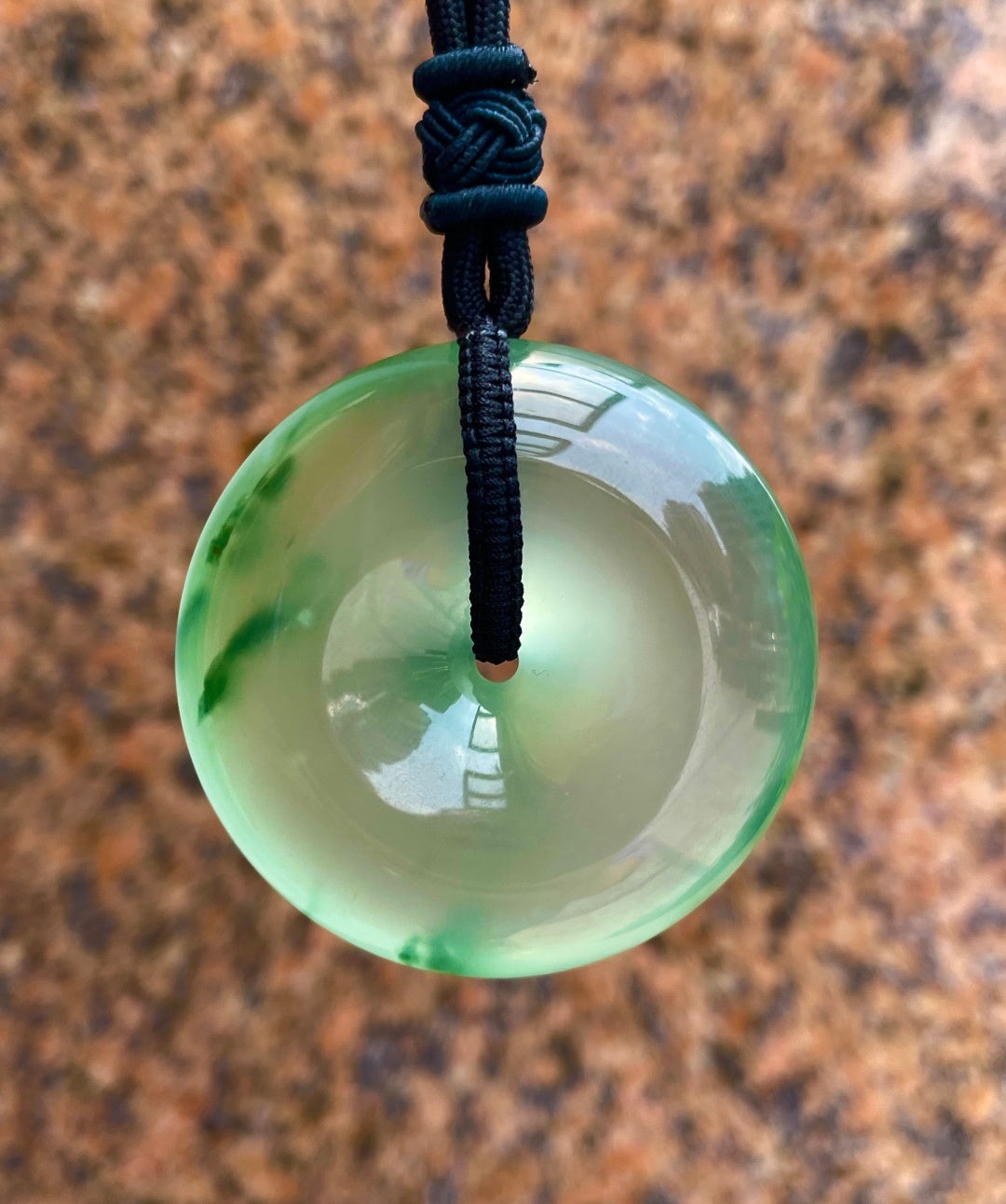 高冰种晴水飘花平安扣挂件（wg0032629）