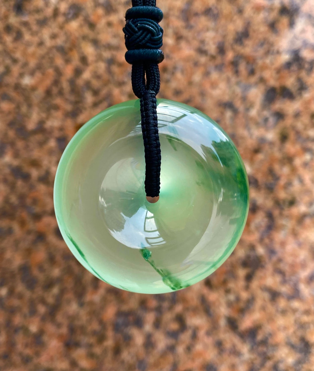 高冰种晴水飘花平安扣挂件（wg0032629）