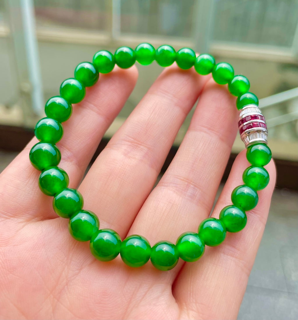 绿手串 一腕浓翠，福运常随（wg0032921）