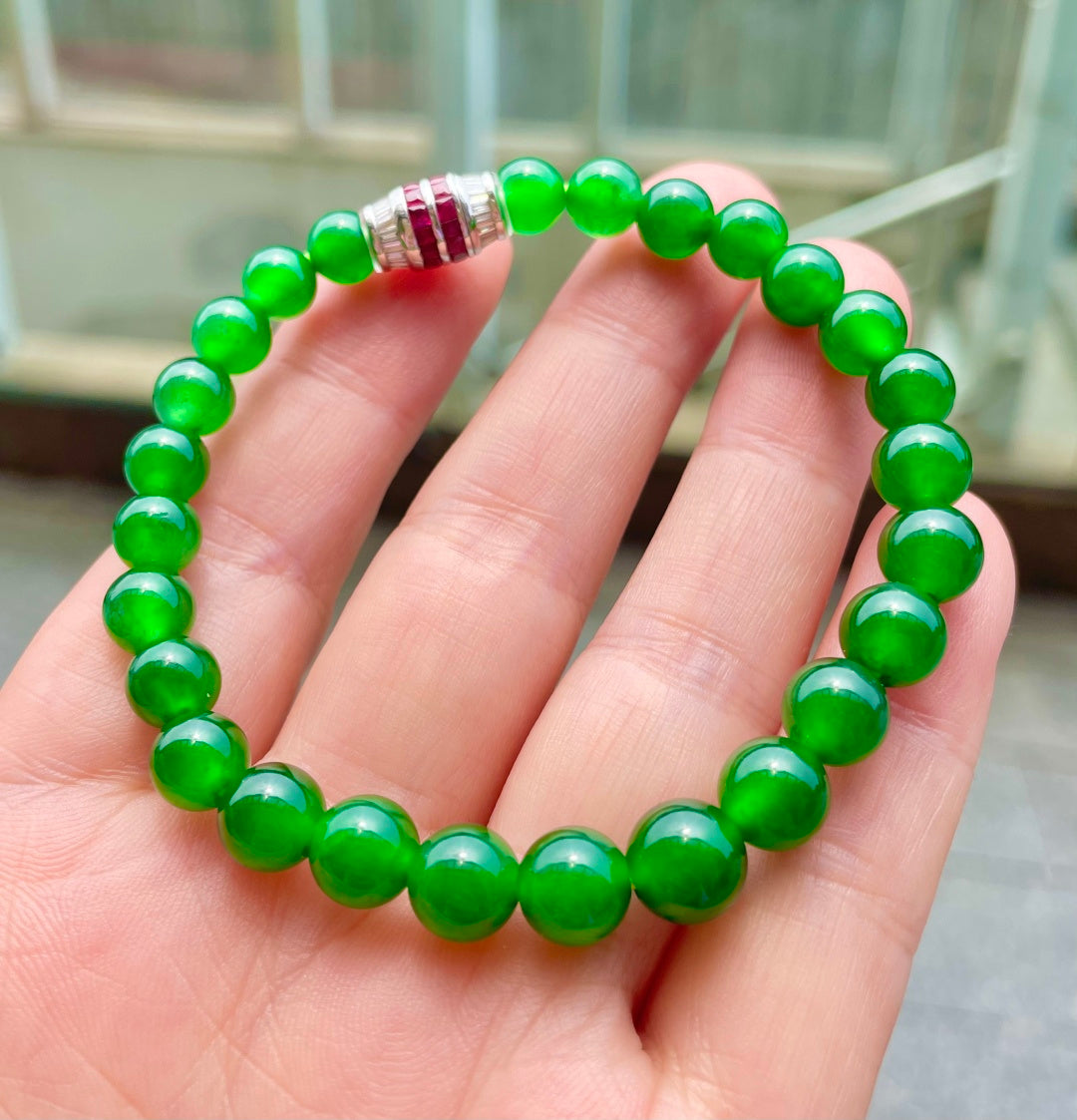 绿手串 一腕浓翠，福运常随（wg0032921）