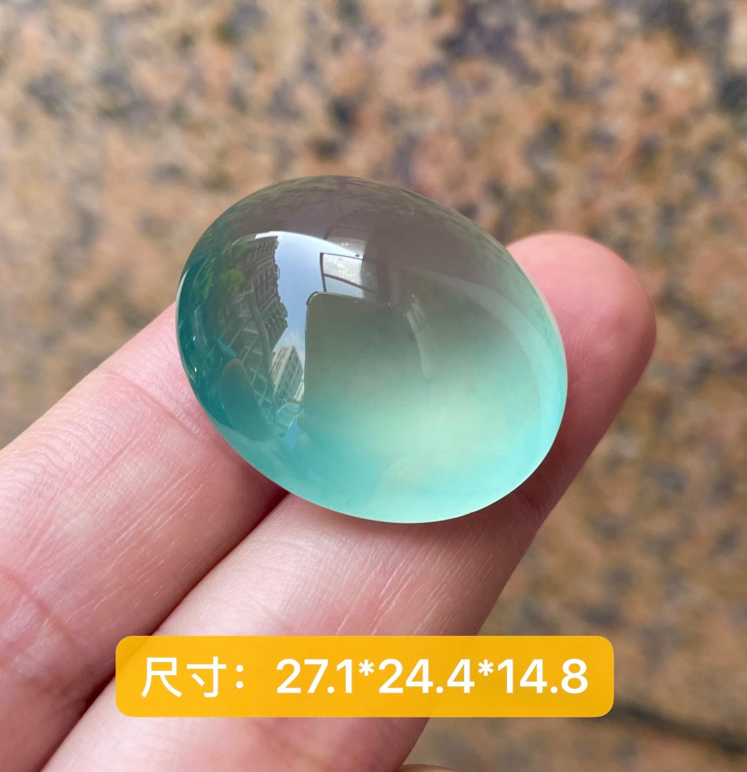 天空蓝鸽子蛋 大颗饱满鼓面，弧面弧度优秀（wg0032920）