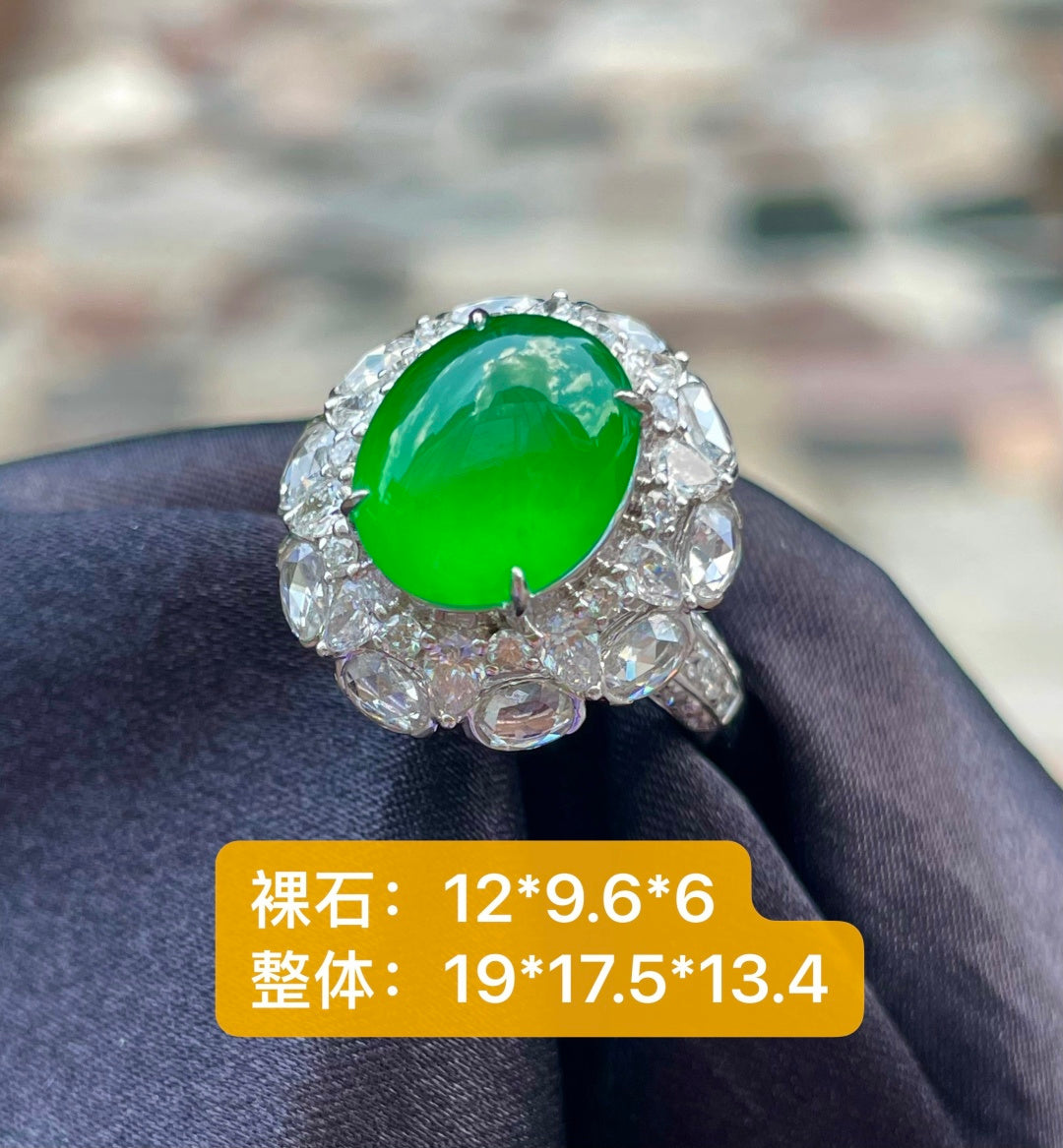 绿蛋戒指 一指浓翠，一室风华 （wg0034070）