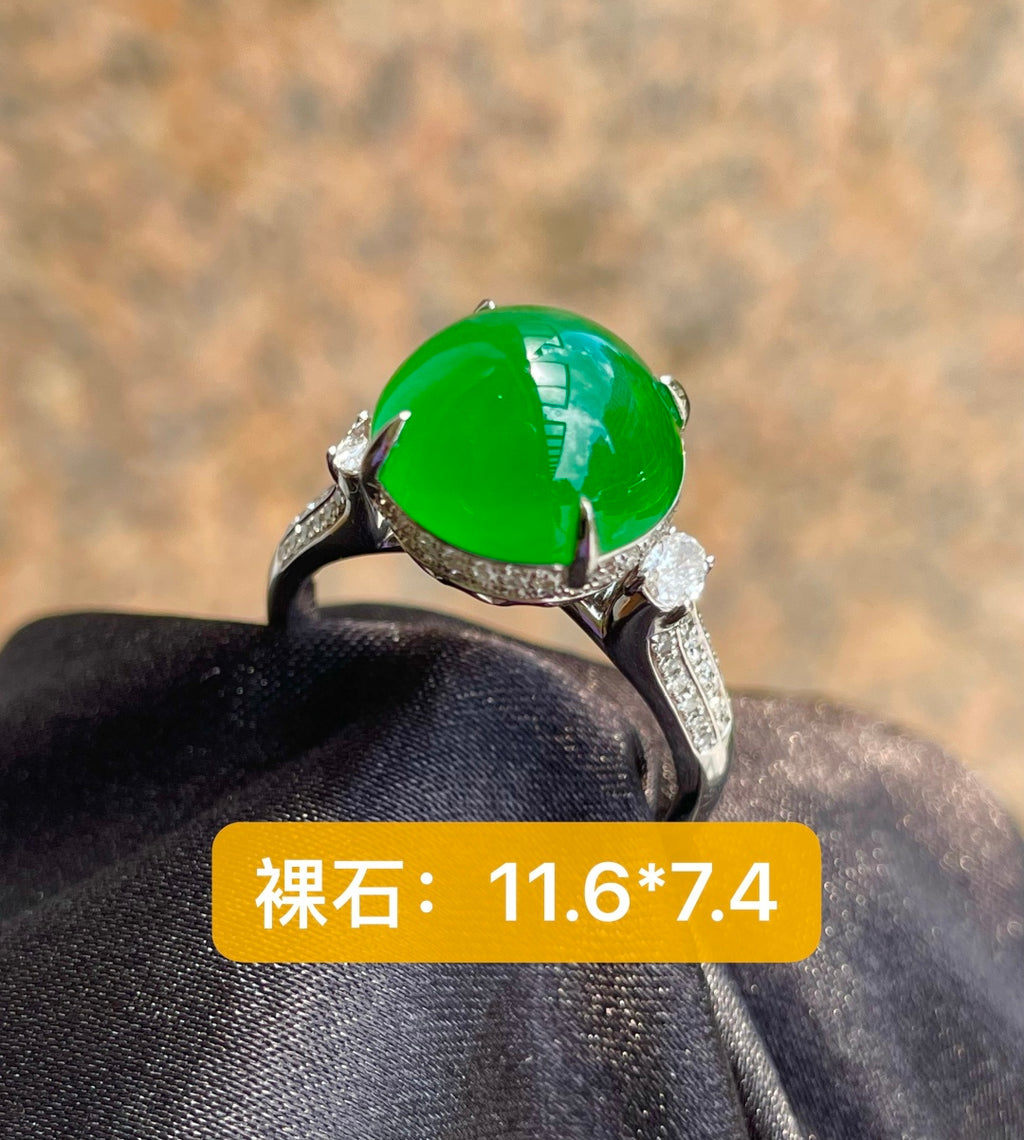 绿蛋戒指 方寸翠蛋，凝指间贵韵（wg0034069）
