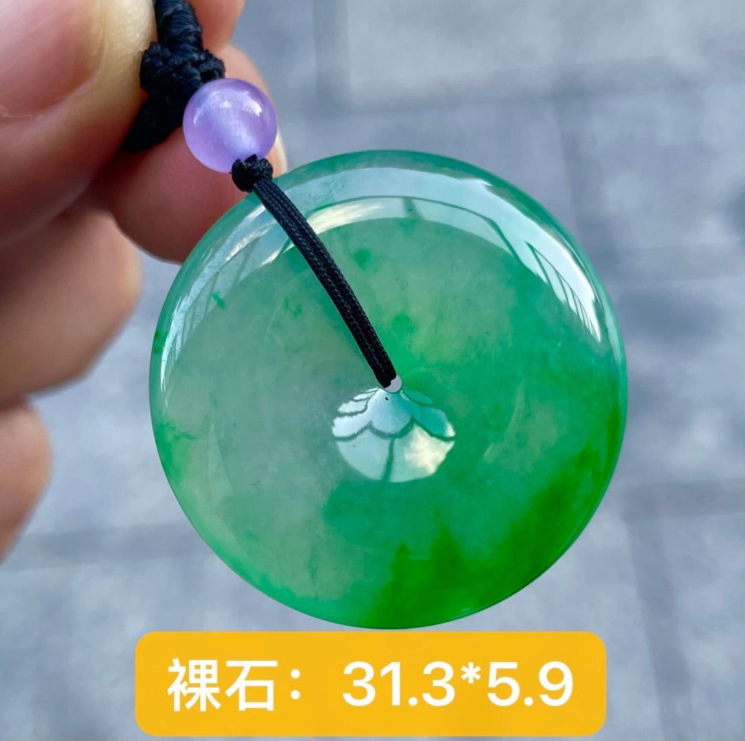 平安扣 撷一抹天然飘翠，琢一枚怀古平安扣 （wg0035003）