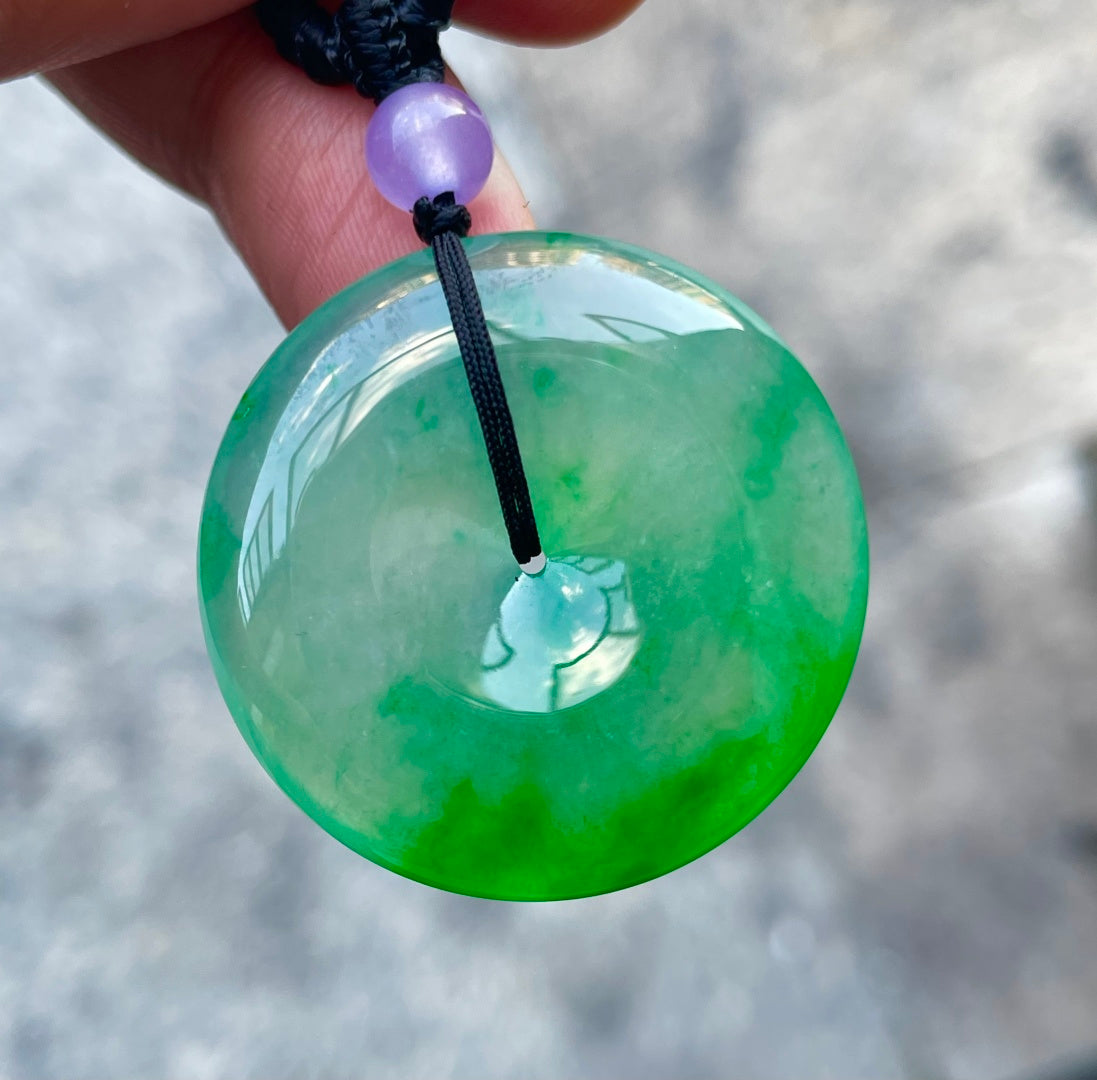 平安扣 撷一抹天然飘翠，琢一枚怀古平安扣 （wg0035003）