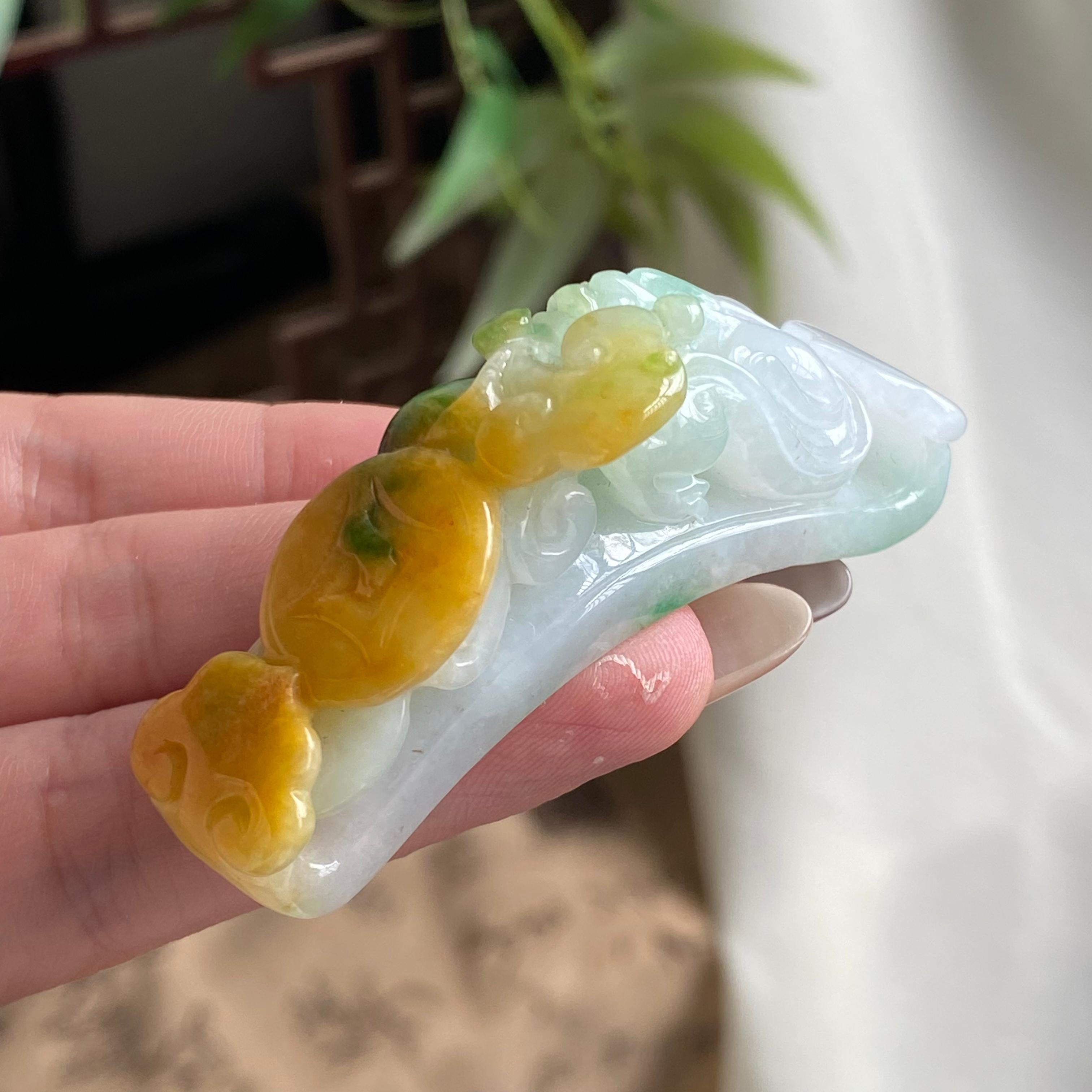 细糯种黄加绿蛟龙手牌（yc194501）