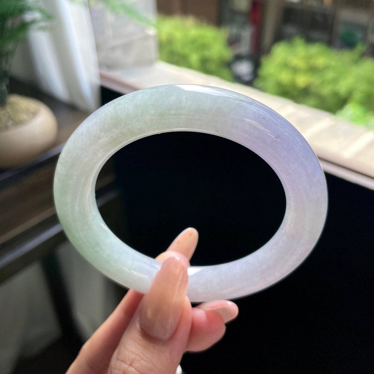 细糯种春彩圆条 56.4圈 天然缅甸A货翡翠（yc693137）