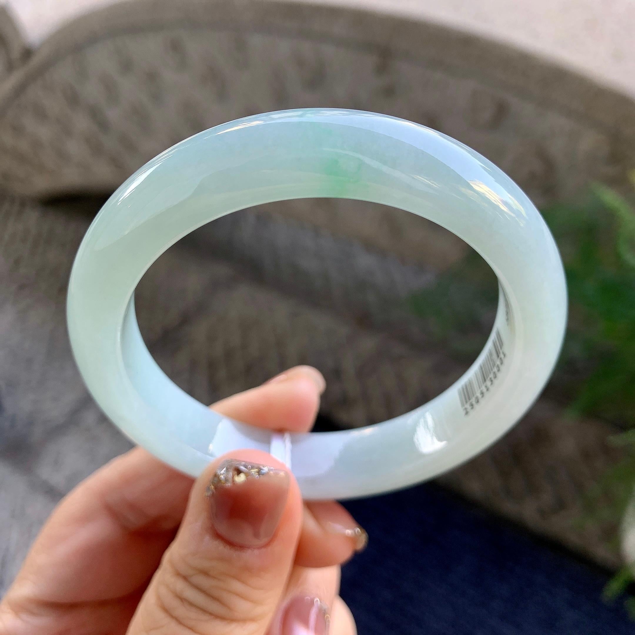 细糯种淡晴底平安镯（56mm）（yc275329）