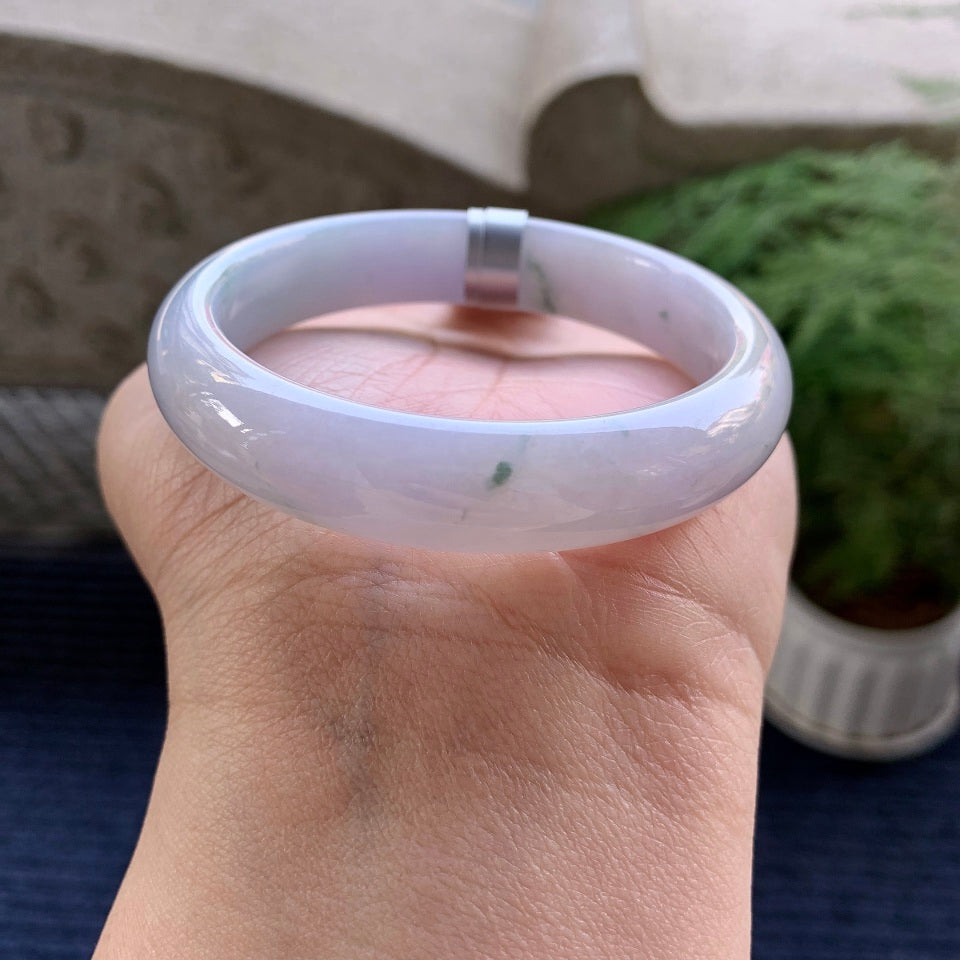 细糯种紫罗兰飘花平安镯（54.4mm）（yc079272）