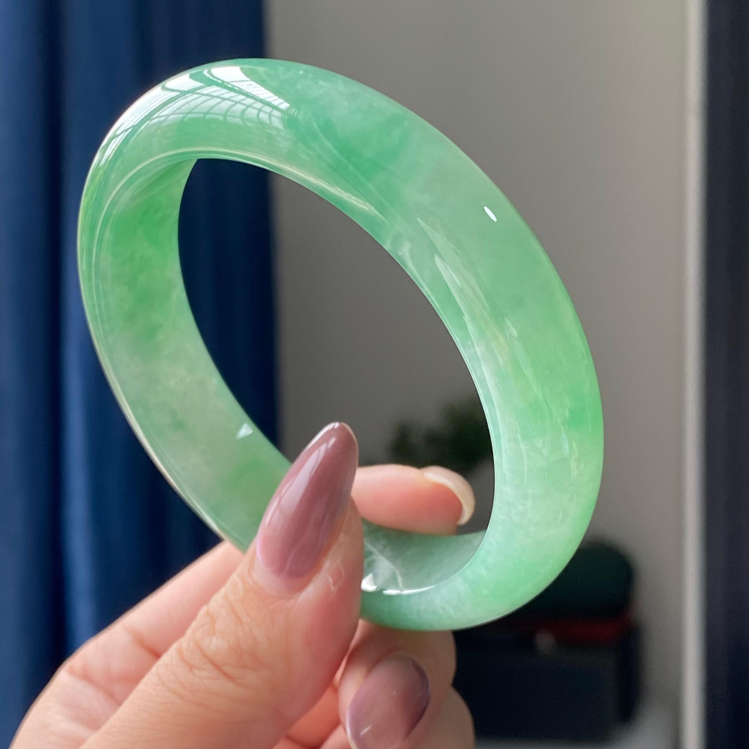 细糯种满绿平安镯手镯（59圈）（yc196856）