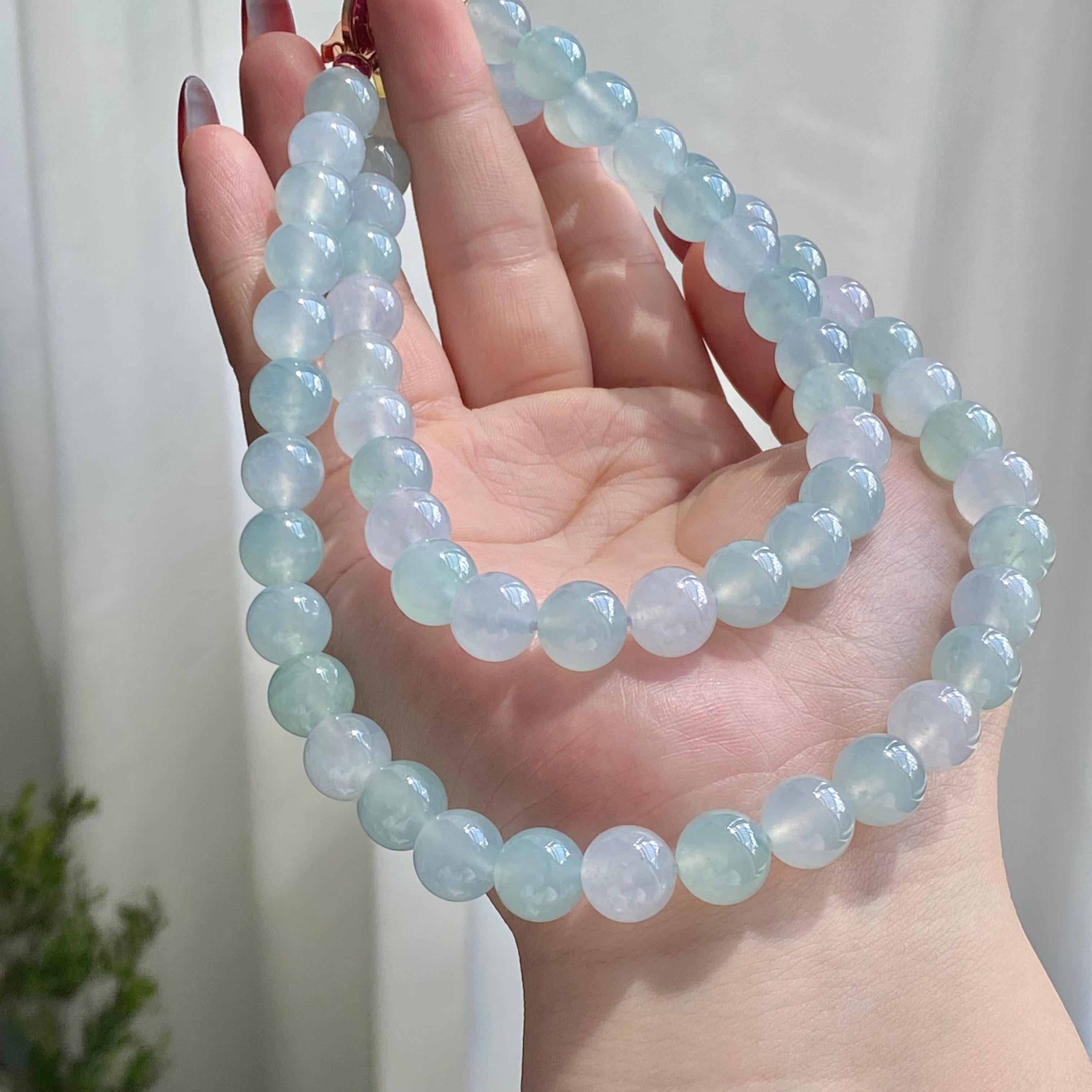 冰种双彩珠链（60颗）（yc213892）