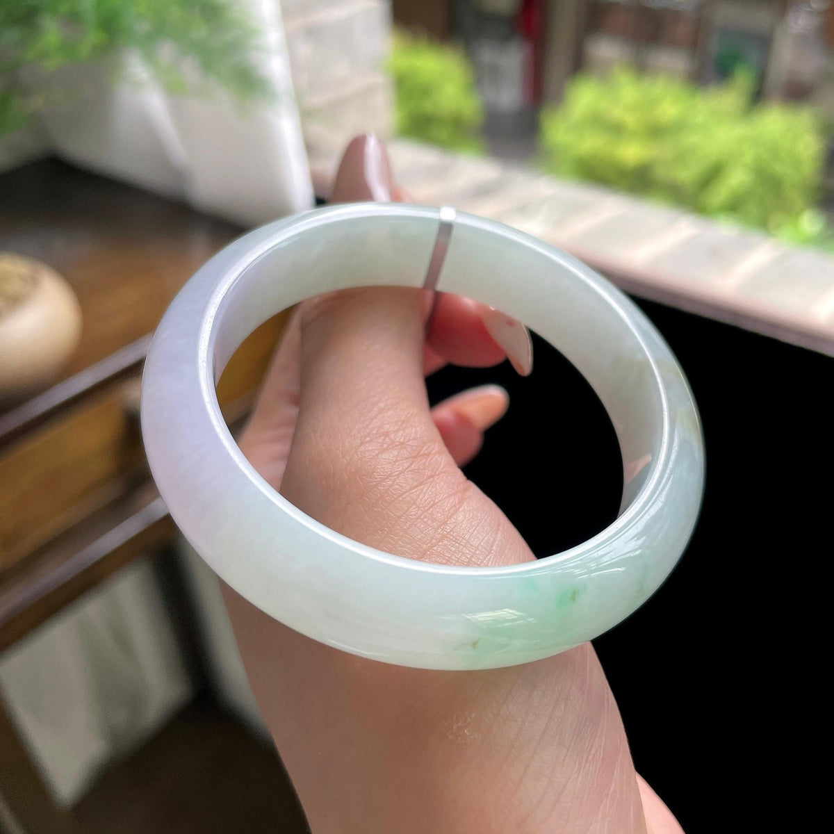 秒杀 小圈口 细糯种淡春彩正圈平安镯 52.2圈 天然缅甸A货翡翠（yc703299）