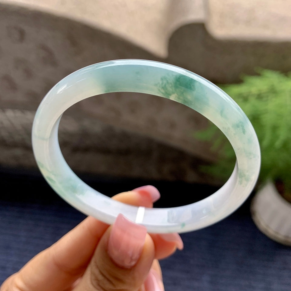 细糯种飘花贵妃手镯（55.5mm）（yc092179）