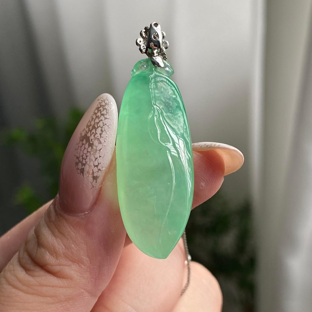 18k金钻镶冰种晴底福瓜吊坠（yc206760）