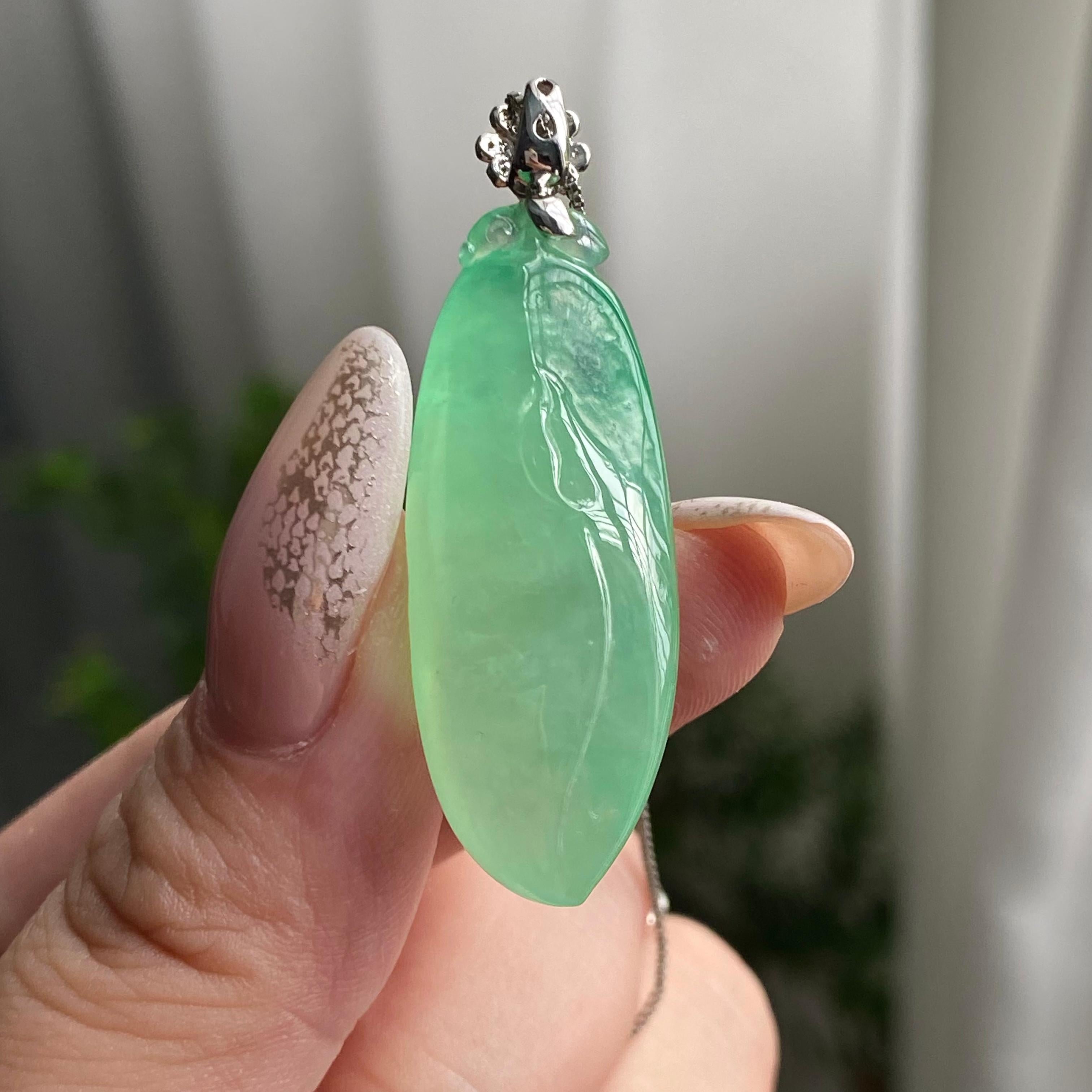 18k金钻镶冰种晴底福瓜吊坠（yc206760）